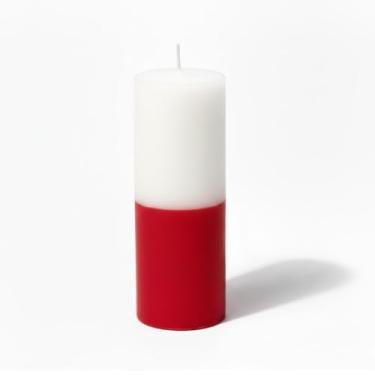 Imagem de 1 Vela Votiva De 7 Dias 260g Bicolor Vermelho Com Branco Unidade Umbanda/Candomblé - Oferta