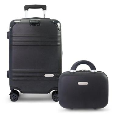 Imagem de Kit Mala De Bordo E Frasqueira Elite Preta