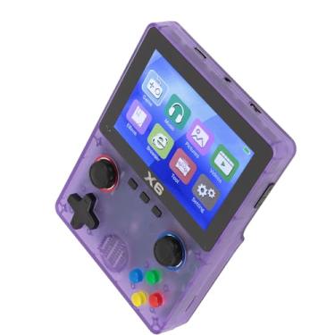 Imagem de Generic Console de Jogo Retro Portátil, Jogador de Jogo Portátil 3,5 Polegadas Tela IPS 2000mAh Bateria 60HZ para Interior (Roxo Transparente)