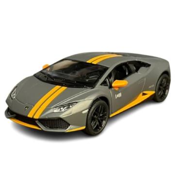 Imagem de Miniatura Carrinho de Ferro Lamborgini Huracan Esportivo Cinza Chumbo