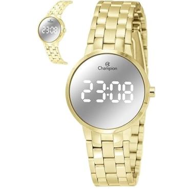 Imagem de Relógio Feminino Digital Led Dourado Champion CH48153B