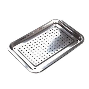 Imagem de Bandeja de chá de aço inoxidável, multifuncional, quadrada de aço inoxidável, bandeja coletora de mesa, fácil de transportar e limpar, adequada para decorações de bandeja de chá chinesa, bebidas