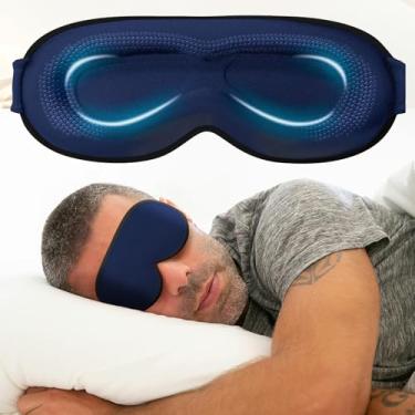 Imagem de Máscara de olho ponderada para dormir - Máscaras para dormir com alça ajustável, extensão de cílios para mulheres e homens, contorno 3D, essenciais de viagem de avião, venda para meditação
