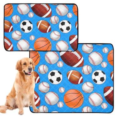 Imagem de TSENQUE Bolas esportivas bolas de futebol azuis para animais de estimação almofadas de xixi reutilizáveis tapete de xixi filhote de cachorro tapete absorvente impermeável para caixa, pequeno x pacote