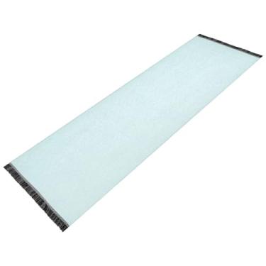 Imagem de GAIGEO Tapete longo ciano claro Aqua com suporte antiderrapante, 183 x 59,7 cm, tapete lavável antiderrapante, tapete longo para corredor