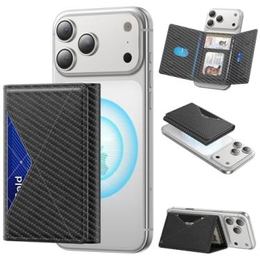 Imagem de Fanseesy Bolsa carteira para cartões MagSafe, fibra de carbono