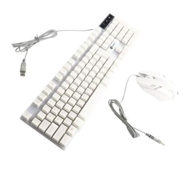 Imagem de aqxreight Teclado para Jogos USB e Mouse USB Combo Teclado Retroiluminado por LED Firme Durável Colorido Brilhante Mouse para Jogos Acessórios de Computador Adequados Regulares São Computadores (#84)