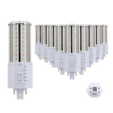 Imagem de IDO Pacote com 10 lâmpadas LED G24q base de 4 pinos, 18 W 2400 lúmens (Ballatst Must Be Bypass) regulável, use para luz embutida