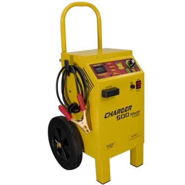Imagem de Carregador de Baterias Rápido/Lento 500 Power com Auxiliar, Amarelo V8 Brasil