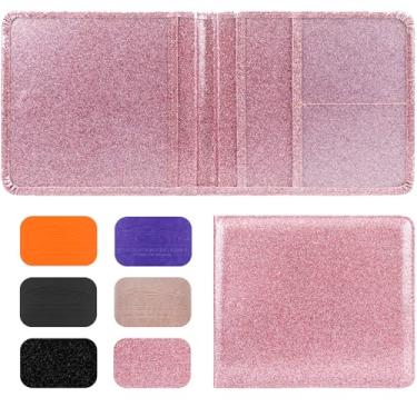 Imagem de LumiMokki Suporte de registro e seguro de carro, porta-cartão de registro e seguro de couro, organizador de porta-luvas de veículo - para documentos, cartões, licença, Ouro rosa brilhante, Registro de