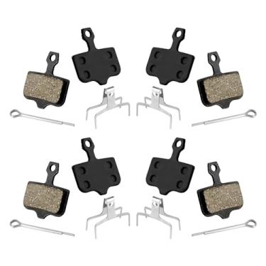 Imagem de 4 pares de pastilhas de freio de bicicleta, pastilhas de freio de disco semimetálicas de resina para substituição de pastilhas de freio Ebike compatíveis com pastilhas de freio Sram Avid Elixir E1 E3