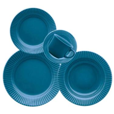 Imagem de Aparelho de Jantar e Chá 20 peças Canelé Azul Oxford