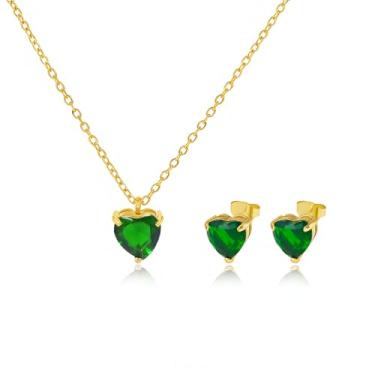 Imagem de kepvrio Conjunto de joias de Dia de São Patrício para mulheres na moda colar de strass verde brincos de cristal irlandês brincos de joias dia de São Patrício joias presentes acessórios, Large, Metal