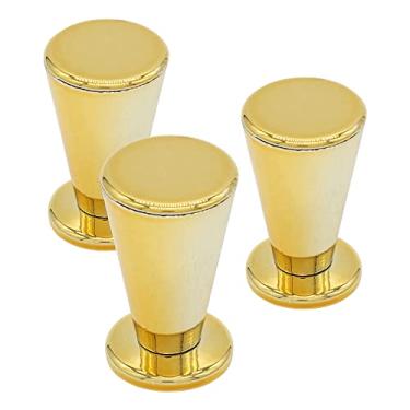 Imagem de 3 Puxadores Ponto Botão De Gaveteiro Armario Comodas Tulipa (Dourado Brilho)