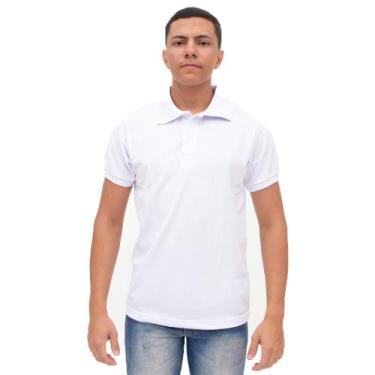 Imagem de Camisa Gola Polo Basica Masculina Manga Piquet Algodao Poliester Lisa 