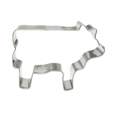 Imagem de 1 cortador de biscoito de aço inoxidável com desenho animado de animal – formato de vaca leiteira, perfeito para fazer bolos e biscoitos faça você mesmo