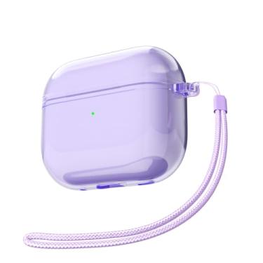 Imagem de Svanove Capa transparente para Airpods 3 com alça, linda capa de plástico rígido transparente para AirPods 3ª geração com corda, capas protetoras femininas Y2K TPU à prova de choque para mulheres