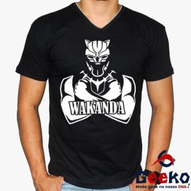 Imagem de Camiseta Pantera Negra 100% Algodão Wakanda Forever Black Panther Geek
