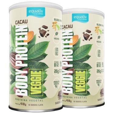 Imagem de Kit 2 Body Protein Veggie Cacau 418g - Equaliv-Unissex