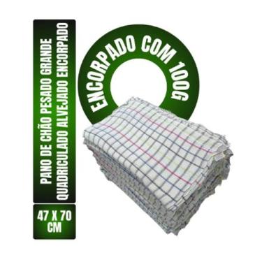 Imagem de Kit C/ 40un Pano De Chão Xadrez Quadriculado Encorpado Grande - Neves 