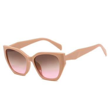 Imagem de Óculos de Sol Pequenos Estilo Olho de Gato com Degradê em Cores Jelly, Proteção UV400, para Esportes ao Ar Livre, Corrida e Ciclismo, nas Cores Rosa e Roxo.