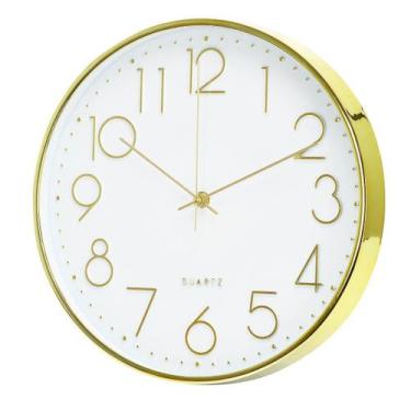 Imagem de Relógio De Parede Cozinha 30Cm Silencioso Clean Minimalista - Livon