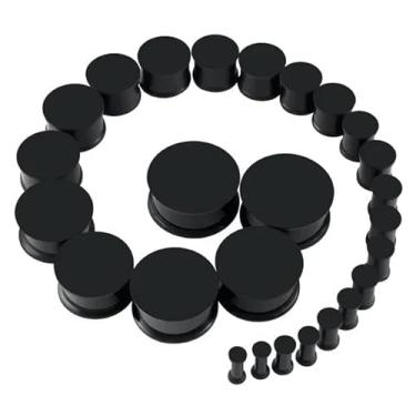 Imagem de Qmcandy Kit de alongamento de silicone sólido alargador sela piercing de sela de 3 mm a 25 mm, preto