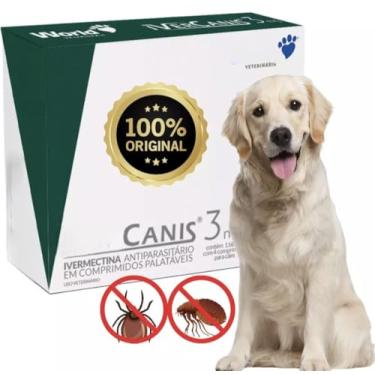 Imagem de World Veterinaria Ivercanis 3mg, Ivermectina Antiparasitário para Cães, Comprimidos Palatáveis, Tratamento contra Carrapatos e Pulgas