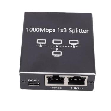 Imagem de Zyyini Divisor Gigabit Ethernet, Adaptador Divisor de Rede de Alta Velocidade RJ45 1000 Mbps de 1 a 3, 3 Portas RJ45 de Negociação Automática de 10/100/1000 Mbps, para Cabo Cat5 5e 6 7