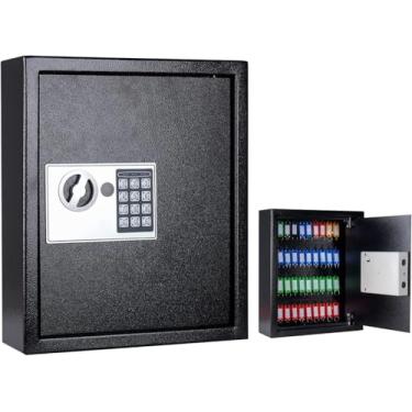 Imagem de Furnishh Porta-chaves digitais de parede, organizador de armário de chaves de metal, porta-chaves eletrônicas, porta-chaves de armazenamento seguro para valets, hotéis, chaves de carro e casa