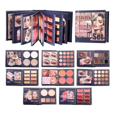 Imagem de Paleta Livro De Maquiagem,Blush E Corretivo De Longa Duração Para Contorno - Com Iluminador E Sombra Para Olhos | Para Rosto Olhos Lábios Dos Namorados Casamento Festas Viagem Para Mulheres E Meninas