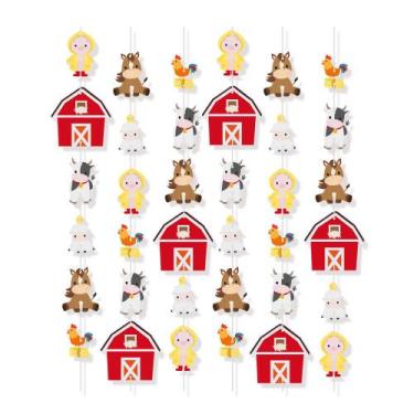 Imagem de Cortina Decorativa Cromus Fazendinha 2 C/6 Peças - CROMUS FESTAS, ÚNIC