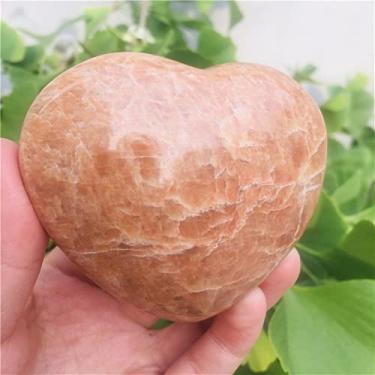 Imagem de Espécime curado natural laranja pedra da lua cristal em forma de coração decoração presente pedras naturais e minerais como um presente