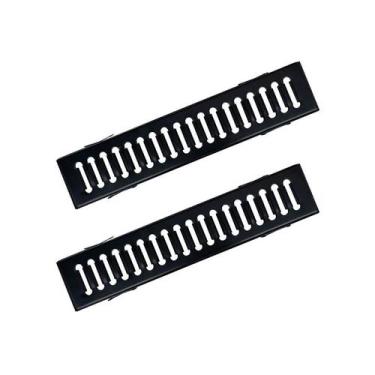 Imagem de Kit 2 Ralo Grelha Com Caixilho Aço Galvanizado Preto 10x50cm - Ouro Mi