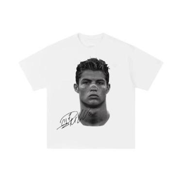 Imagem de Camiseta Masculina Vintage Estampada Cristiano Ronaldo De Algodão Esti