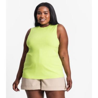 Imagem de Regata Plus Size Em Ribana Canelada Secret Glam Verde, Plus G3, Verde