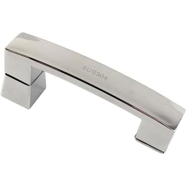 Imagem de BAZAC Puxador de porta de correr de celeiro, puxador de chuveiro de casa de banho de aço inoxidável resistente puxadores de porta de pressão, puxador de porta de vidro - 145 mm