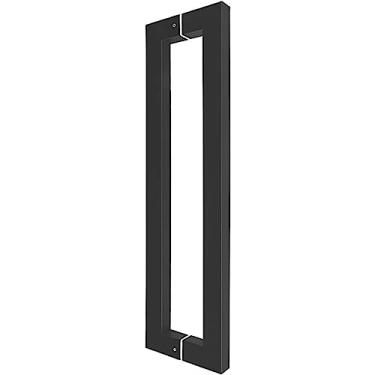 Imagem de Puxador de porta de banheiro preto fosco duplo para box de chuveiro, escritório, hotel, vidro, puxador, conjunto de substituição, maçanetas de porta de chuveiro - 400 mm