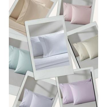 Imagem de Kit 4 Fronhas Percal 200 Fios 100 Algodão Toque Macio Cores Sortidas -