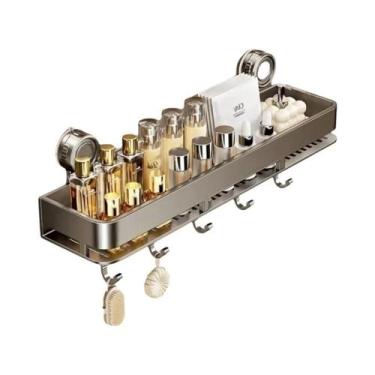 Imagem de Prateleira De Banheiro Com Ventosa, Sem Furos, Montada Na Parede, Orga