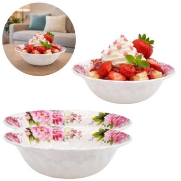 Imagem de 2 Tigelas Melamina 15,2cm Floral Ideal Mesa Posta Residencial - Emilar