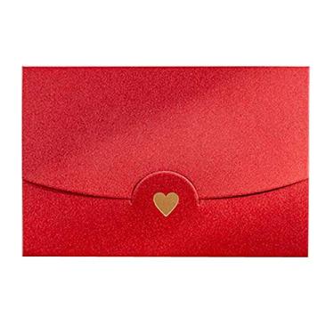 Imagem de 10 peças/lote 10,5 * 7 cm envelope pequeno cartão de visita cartão de visita, papel perolado para cartão de felicitações carta (vermelho)