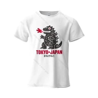 Imagem de Camiseta Masculina Oversized De Algodão Com Estampa De Dinossauro De T