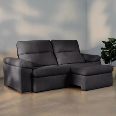 Imagem de Sofá Retrátil e Reclinável 210cm Botero Cabecasa Madeiraoriginals Grafite