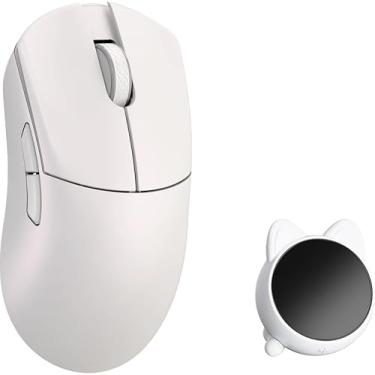 Imagem de SMACKAPE WLMOUSE Huan Mouse para jogos de liga de magnésio ultraleve de 48 g, receptor de voz e exibição de 8K, sem fio/com fio duplo 8K, sensor PAW3950HS, iluminação de roda RGB, nórdico 54H20