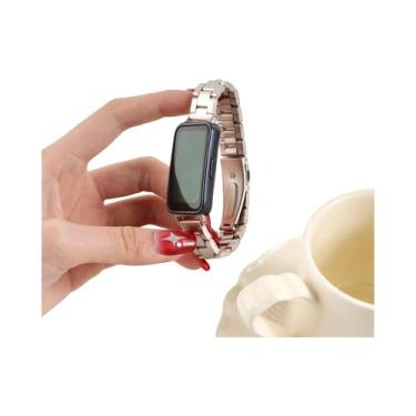 Imagem de Pulseira De Aço Inoxidável Para Huawei Band 10 9 8 NFC, Bracelete De S