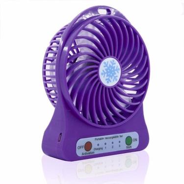Imagem de Mini Ventilador Portátil Mesa Usb Com 3 Vel Roxo