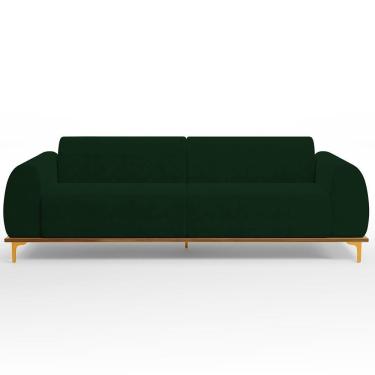 Imagem de Sofá 03 Lugares Kiev 210 Cm Veludo Verde Musgo C-303