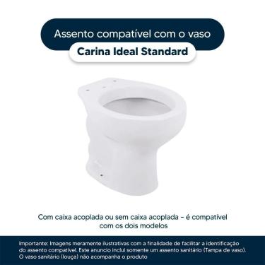 Imagem de Assento Sanitário Soft Close Carina Bermuda Para Vaso Ideal Standard