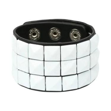 Imagem de Pulseira Unissex De Couro PU Estilo Punk Rock Hip Hop Com Caveira, Cor